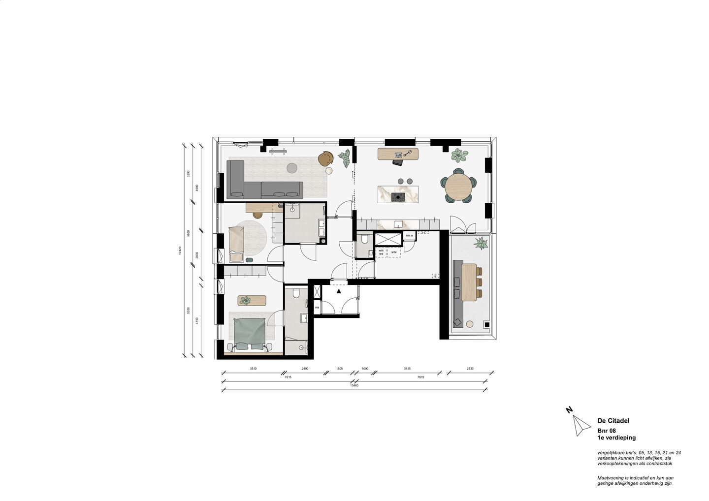 Foto 10 van 3 kamer appartement XL (Bouwnr. 8)