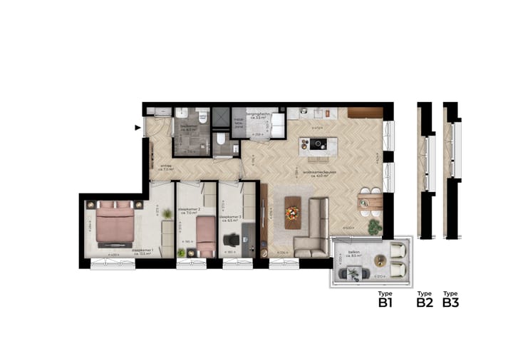 Foto 4 van CORRIDOR (Bouwnr. A.02)