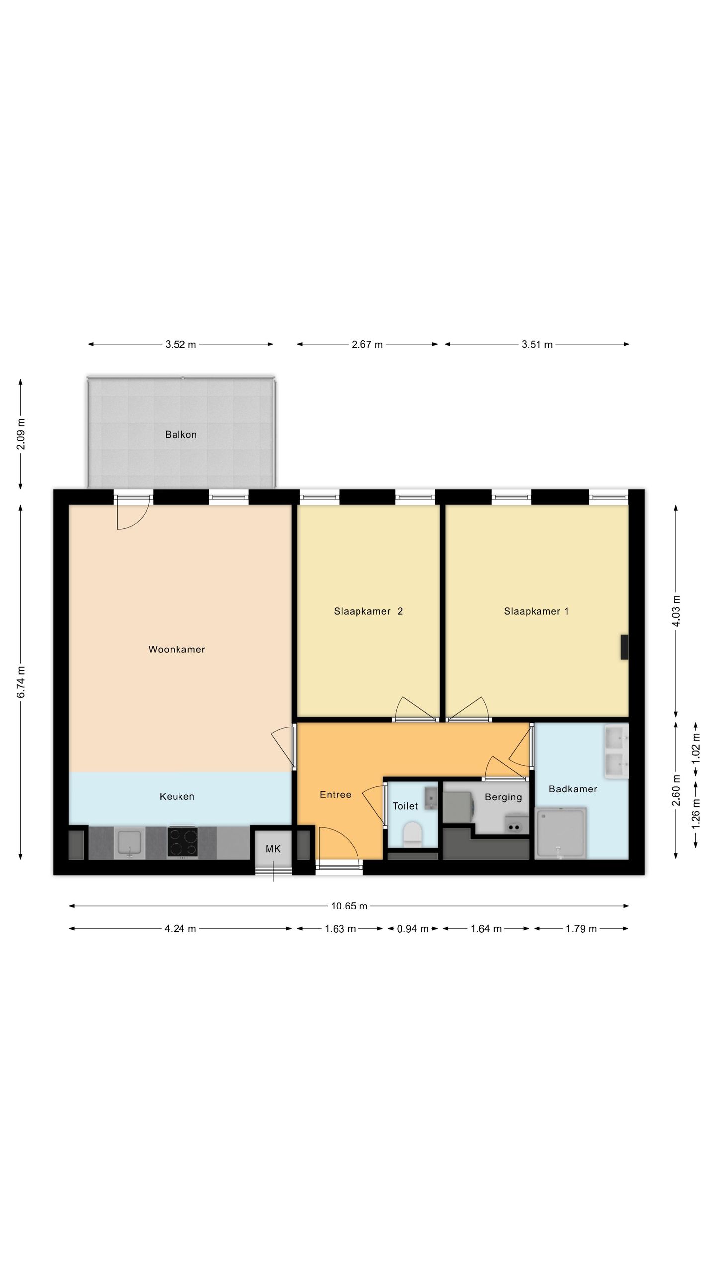 Modern apartment with 2 bedrooms and private parking in The Hague Binckhorst — 30