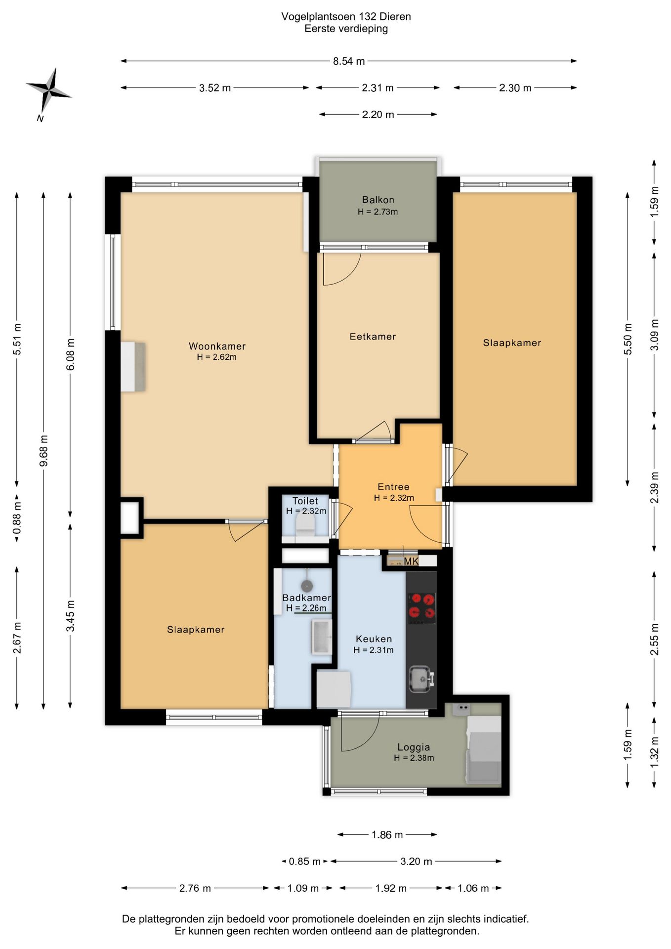 Modern 4-room apartment with sunny south-facing balcony and 3 bedrooms — 27