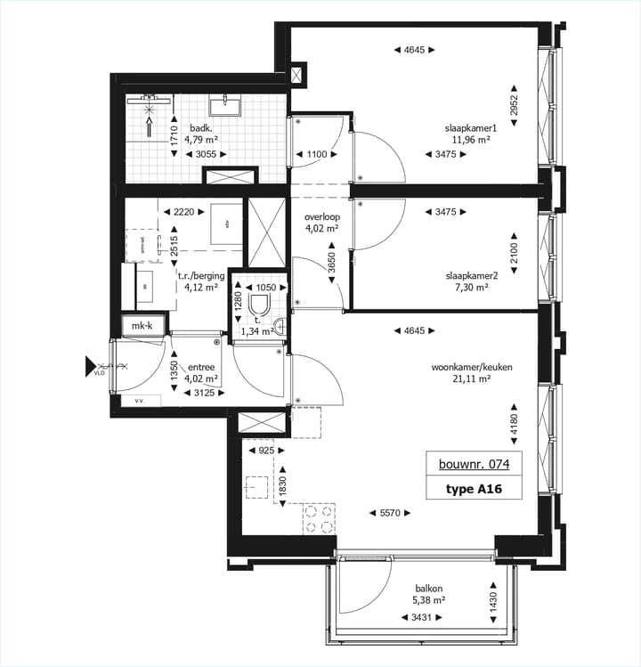 Photo 5 of 3-kamerappartement (Bouwnr. 74)