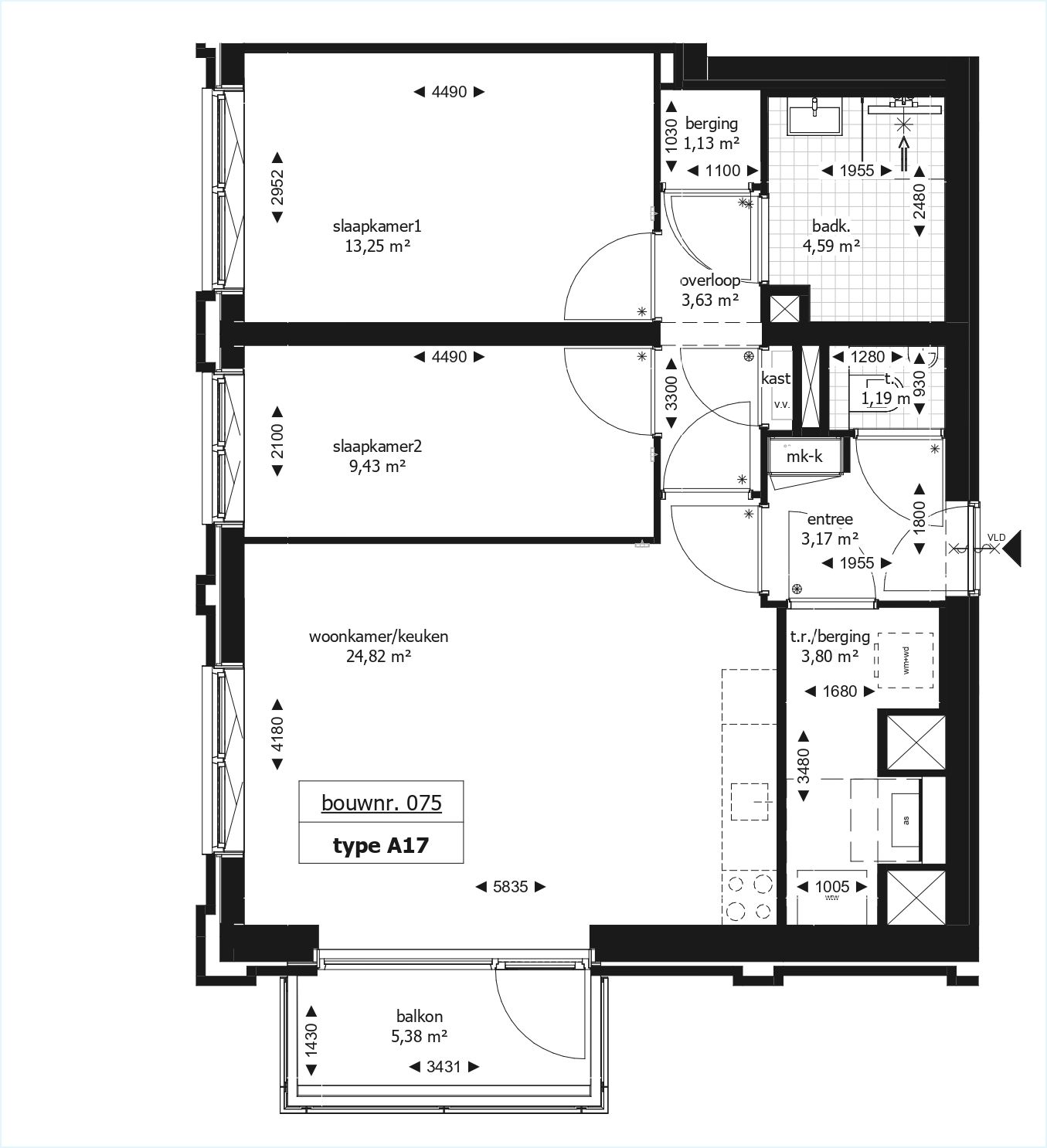 Photo 5 of 3-kamerappartement (Bouwnr. 75)