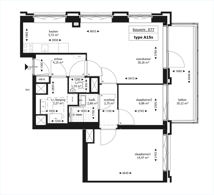 Photo 5 of 3-kamerappartement (Bouwnr. 77)