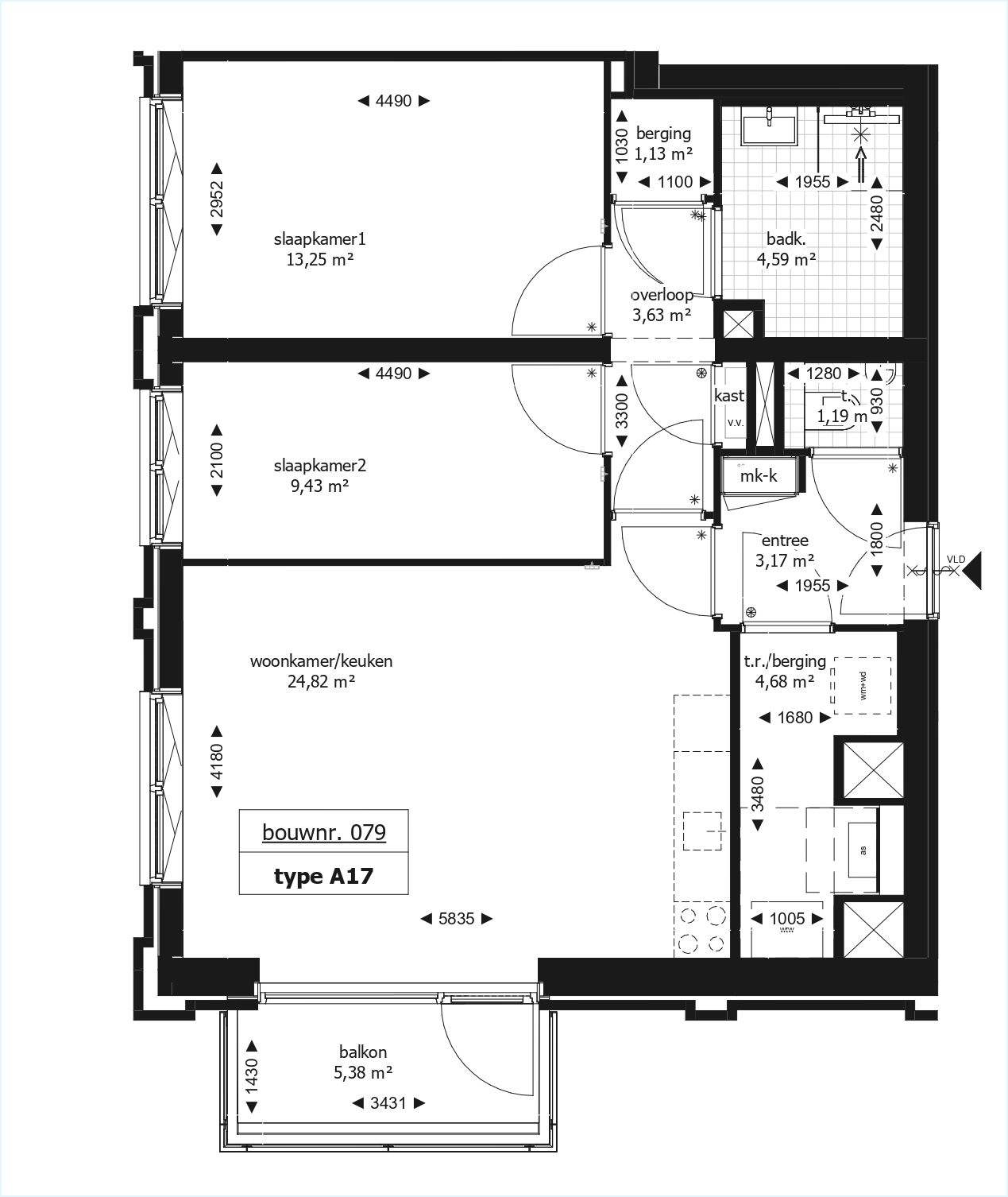 Foto 5 van 3-kamerappartement (Bouwnr. 79)