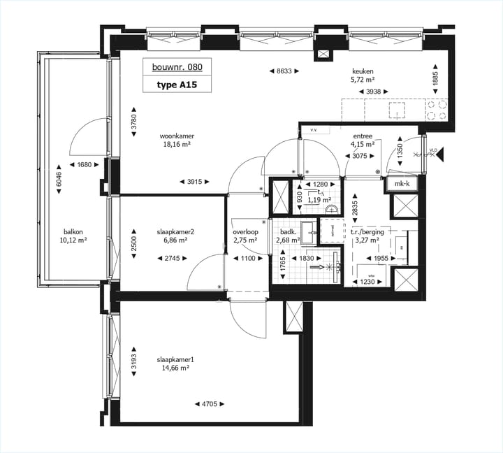 Photo 5 of 3-kamerappartement (Bouwnr. 80)