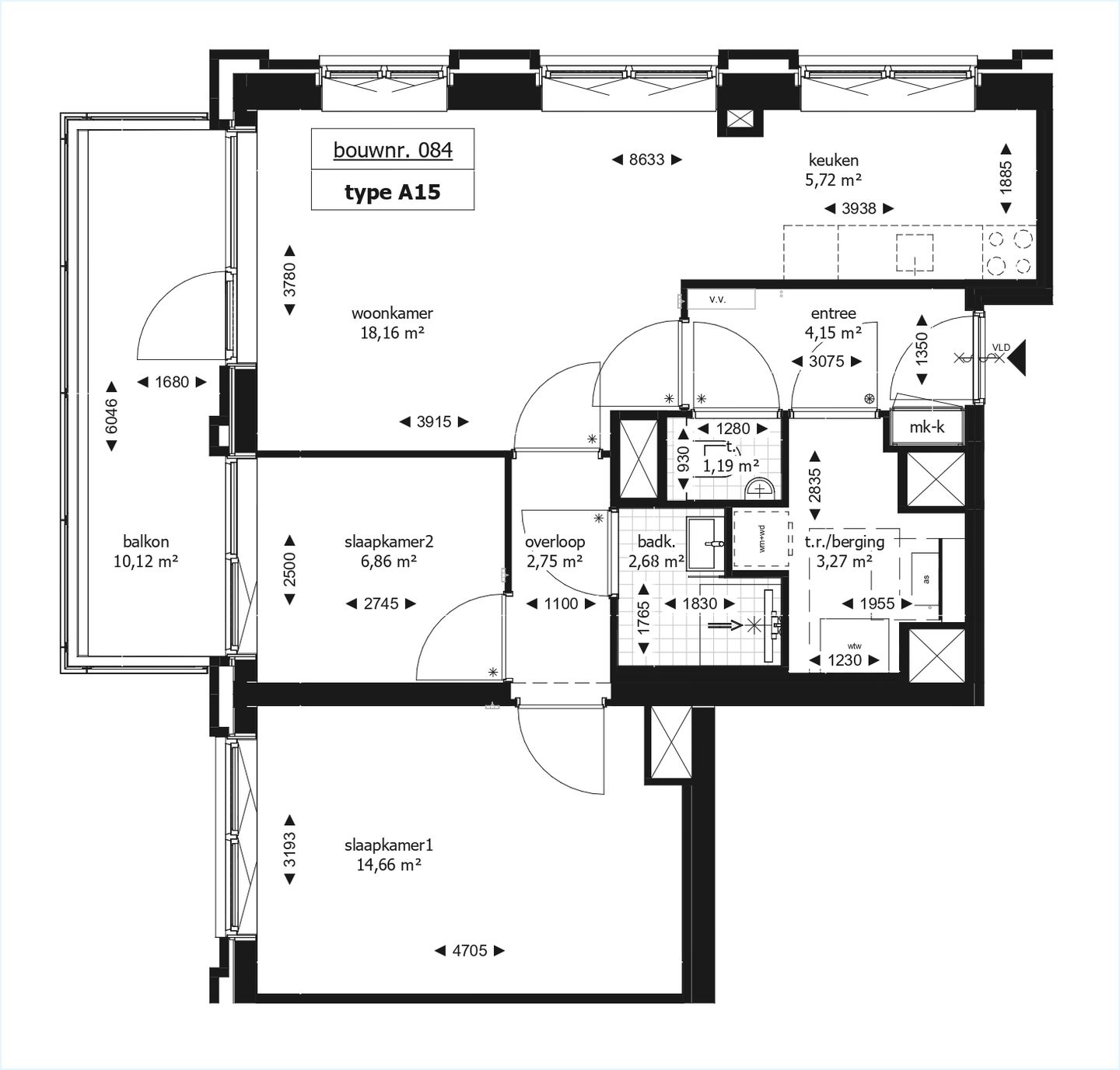 Foto 5 van 3-kamerappartement (Bouwnr. 84)