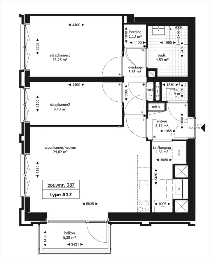 Foto 5 van 3-kamerappartement (Bouwnr. 87)
