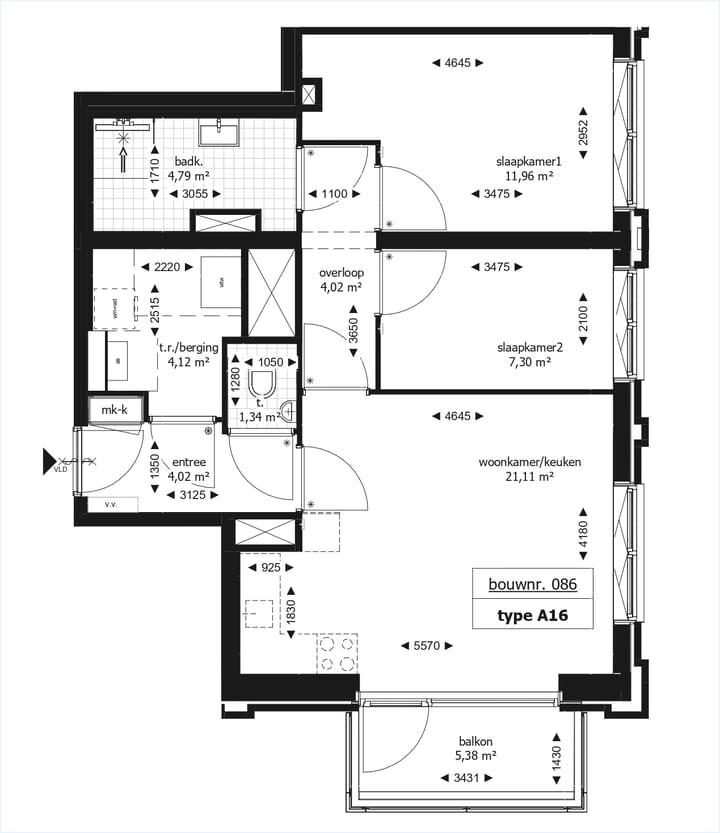 Foto 5 van 3-kamerappartement (Bouwnr. 86)