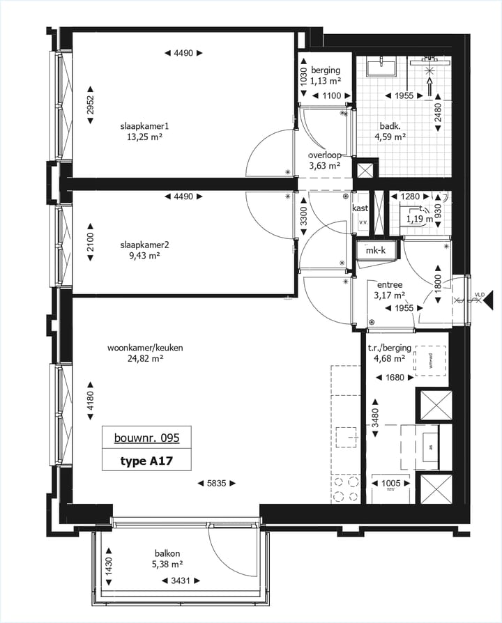 Foto 5 van 3-kamerappartement (Bouwnr. 95)