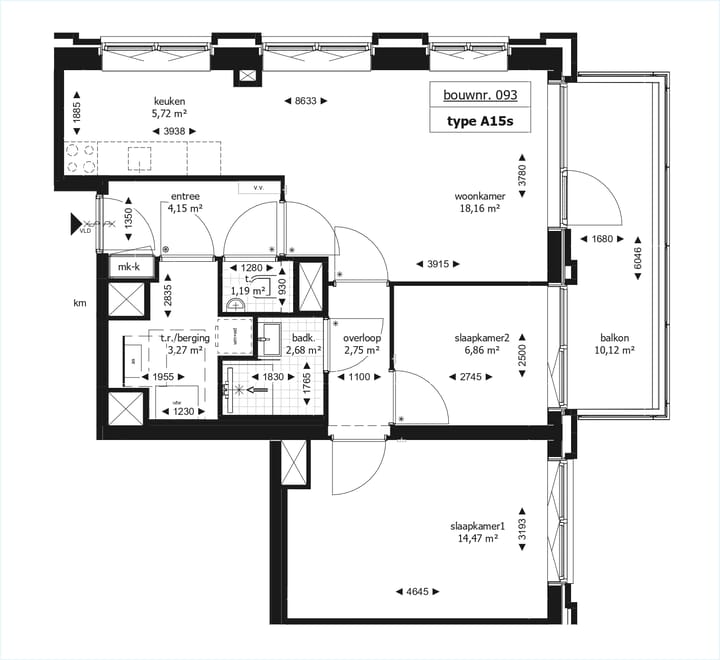 Foto 5 van 3-kamerappartement (Bouwnr. 93)