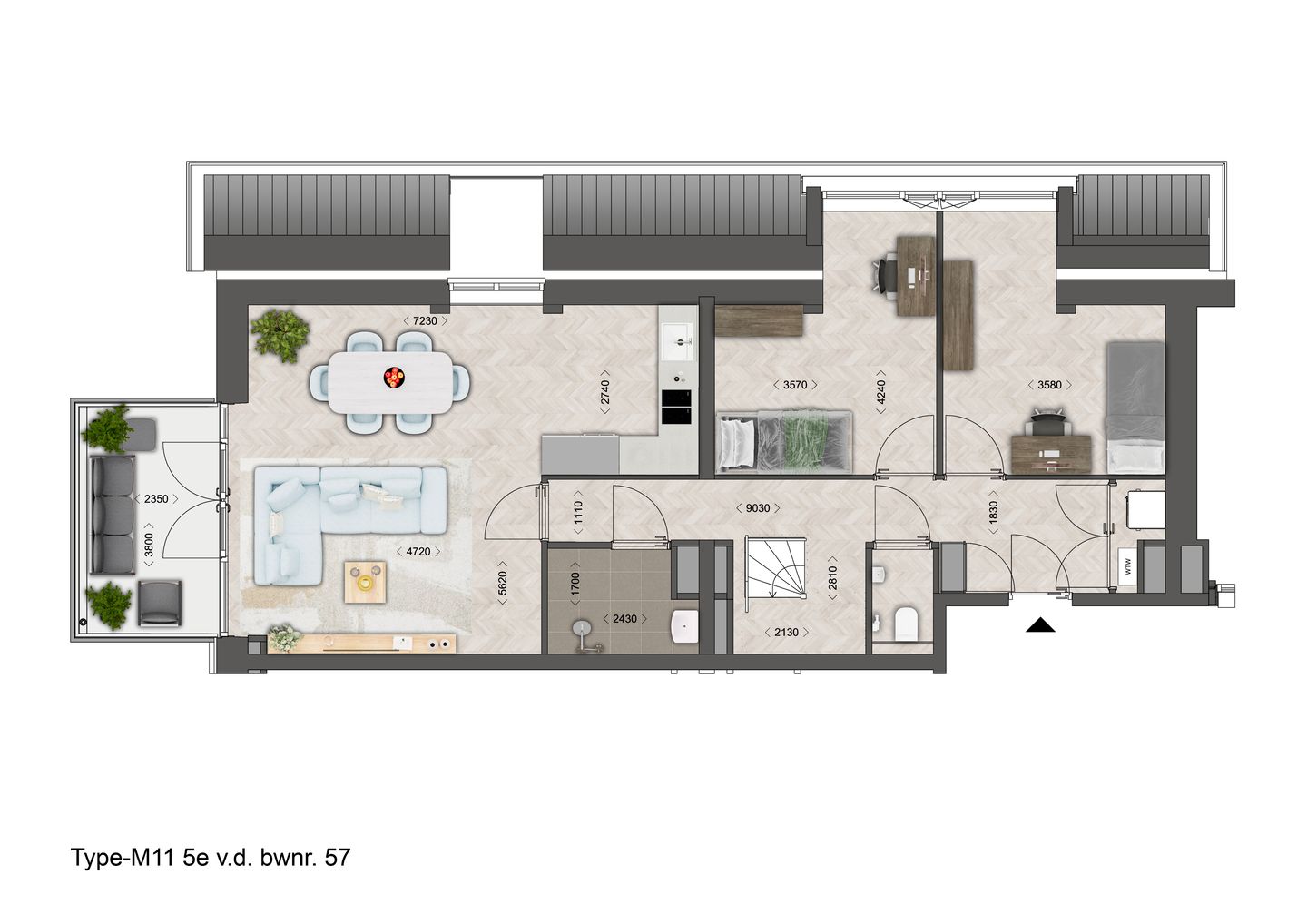 Foto 5 van Appartement - type 11 (Bouwnr. 57)