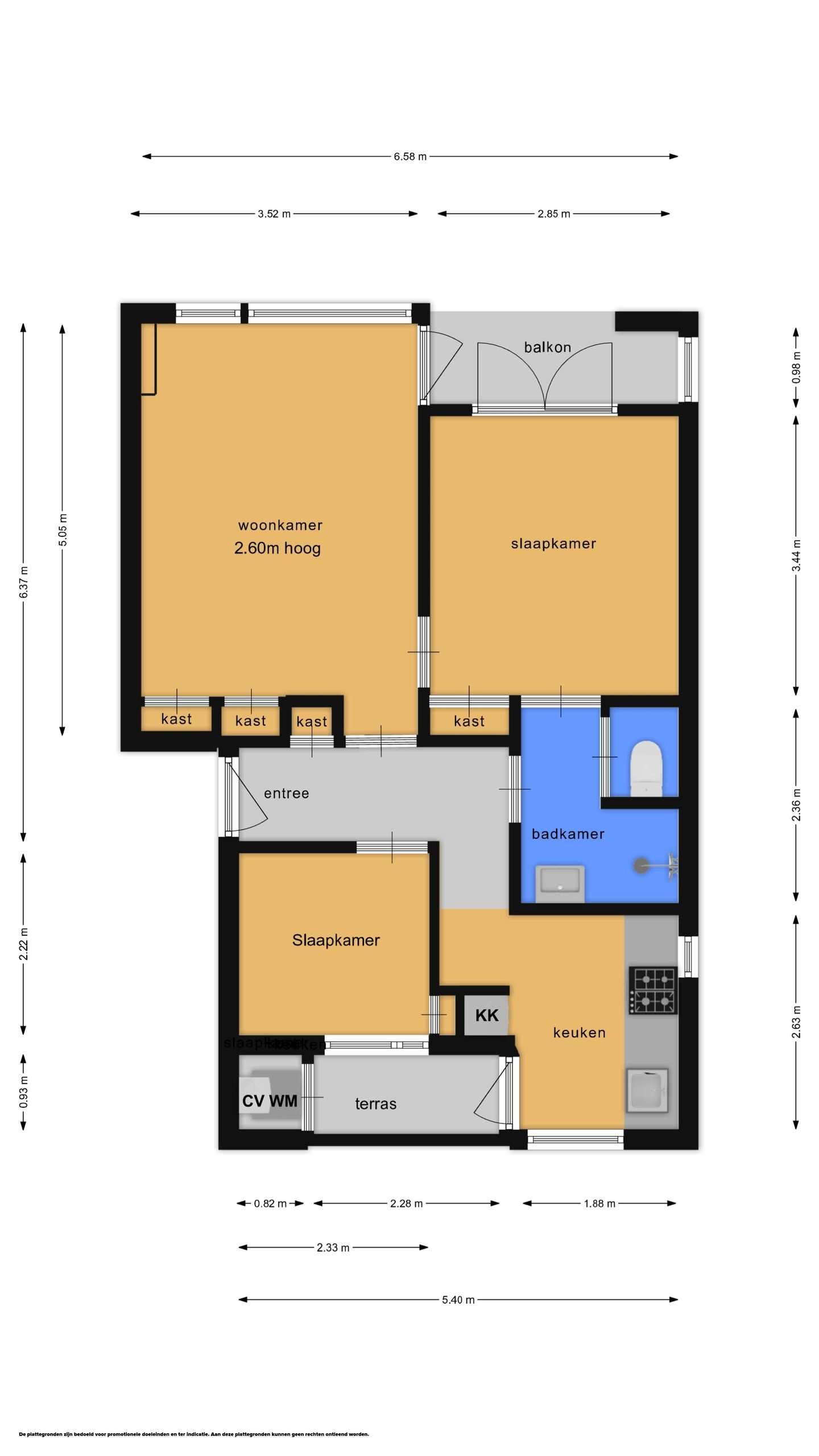 Light 3-room apartment with two balconies near the Bussumerheide — 34
