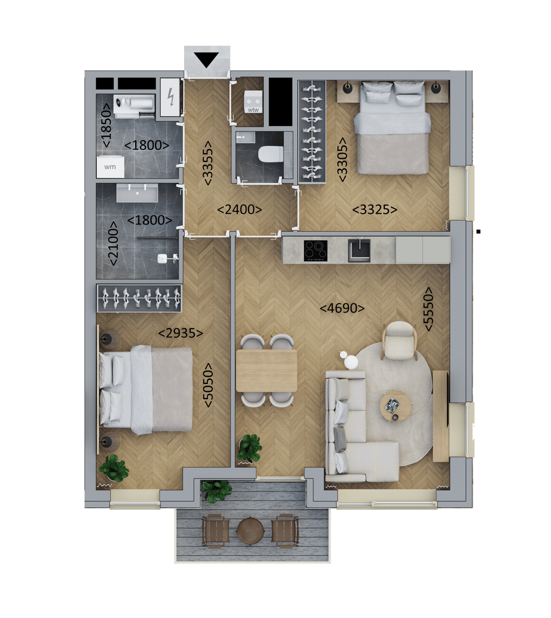 Foto 1 van Hoekappartement (Bouwnr. C3.4)