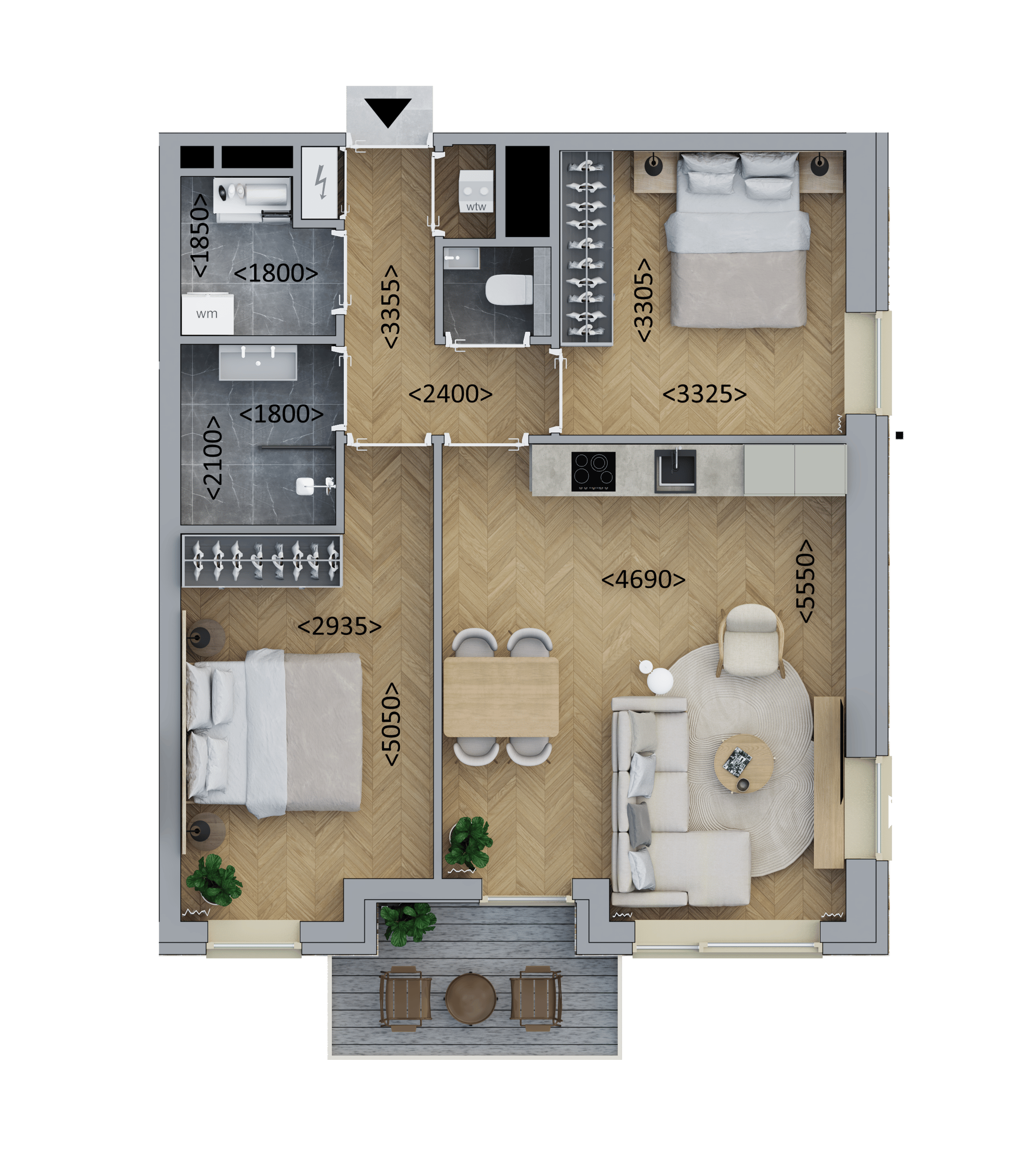 Hoekappartement (Bouwnr. C3.4)  false