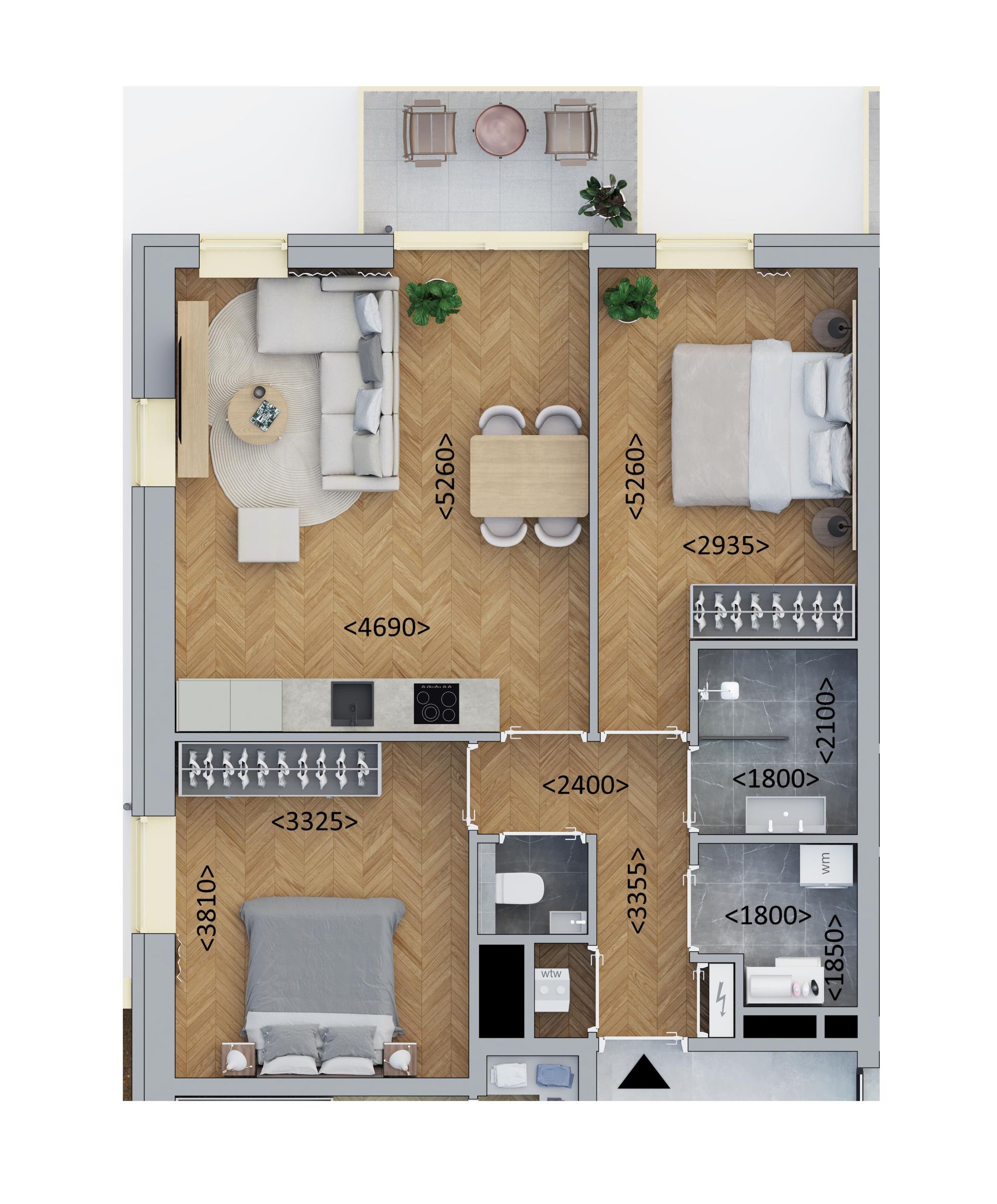 Hoekappartement (Bouwnr. D1.1)  false