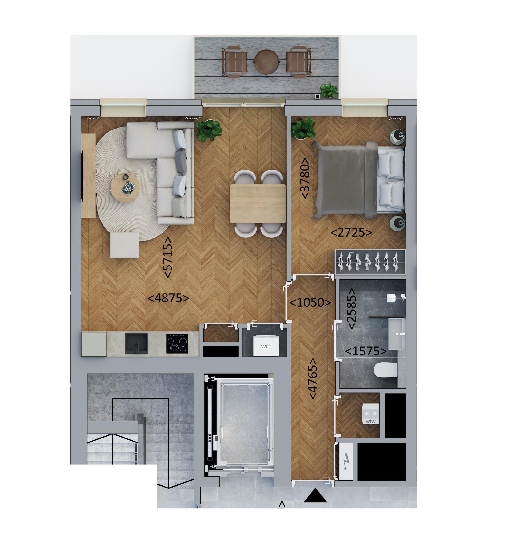 Tussenappartement (Bouwnr. C3.2)  false