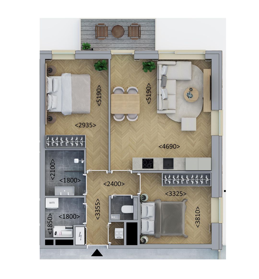 Foto 1 van Hoekappartement (Bouwnr. C2.3)