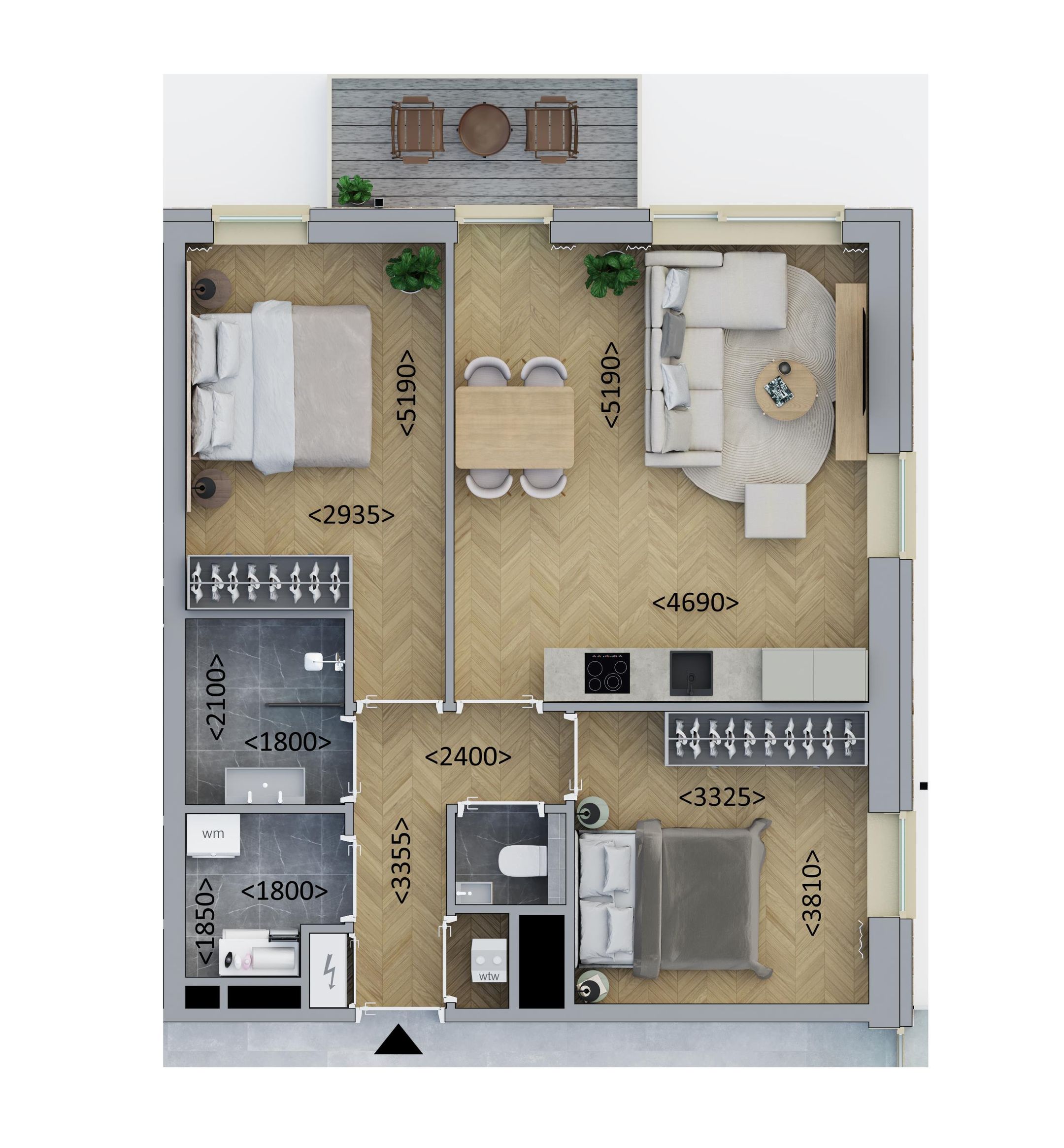 Hoekappartement (Bouwnr. C2.3)  false