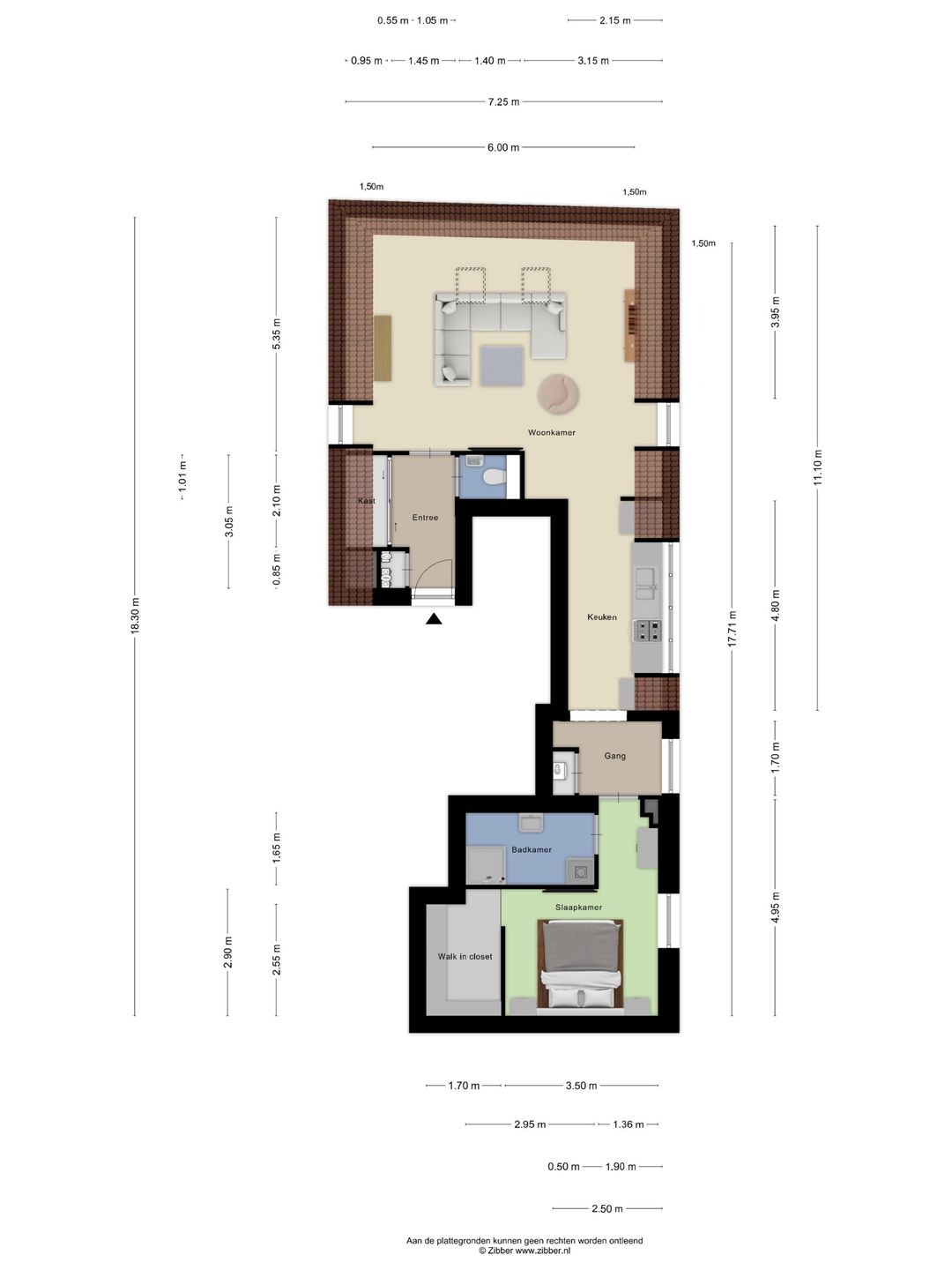 Unique Top Floor Apartment with Characteristic Beams in Goes Center — 55
