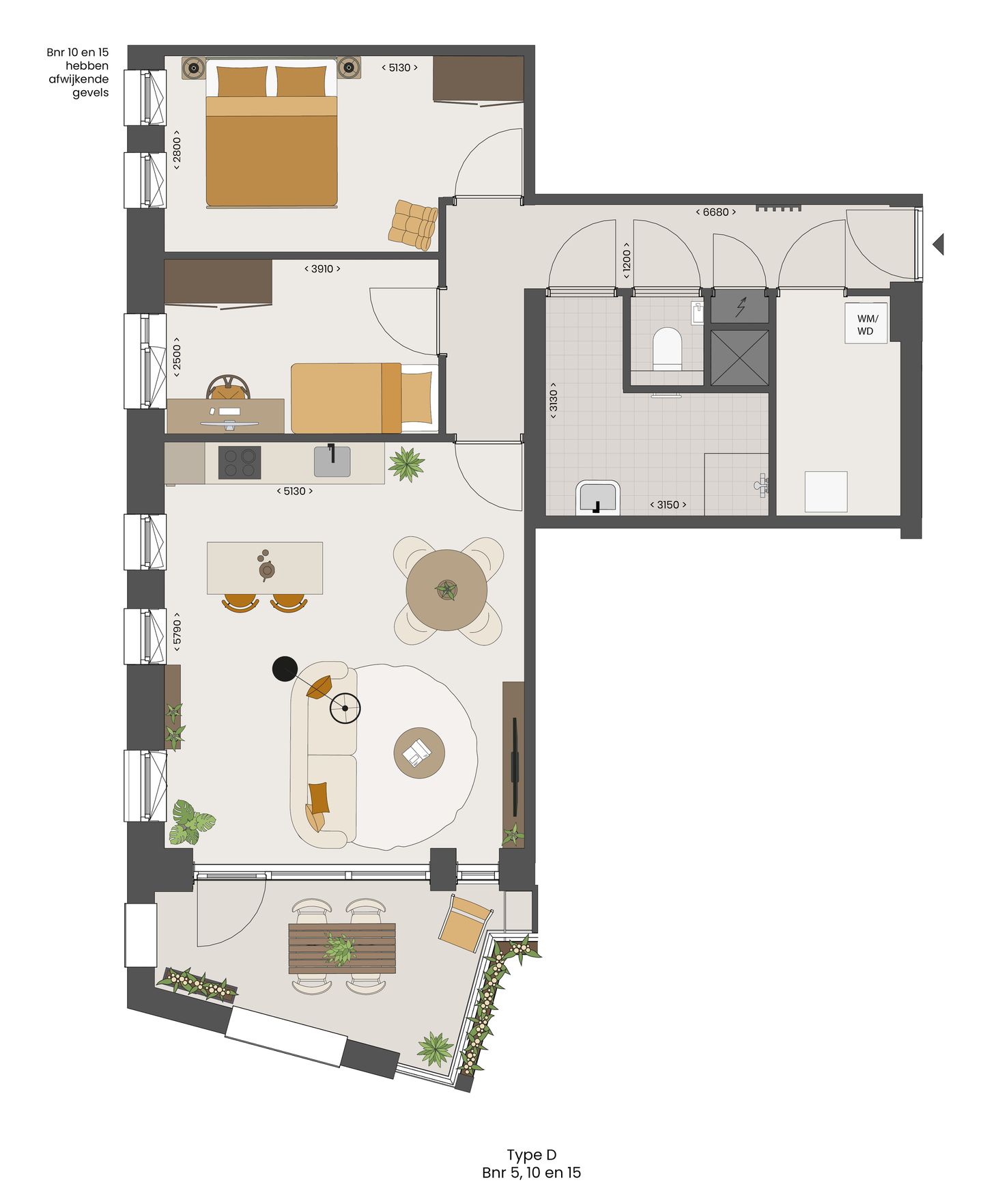 Foto 4 van Type D, (bwnr. 5-10-15) (Bouwnr. 5)