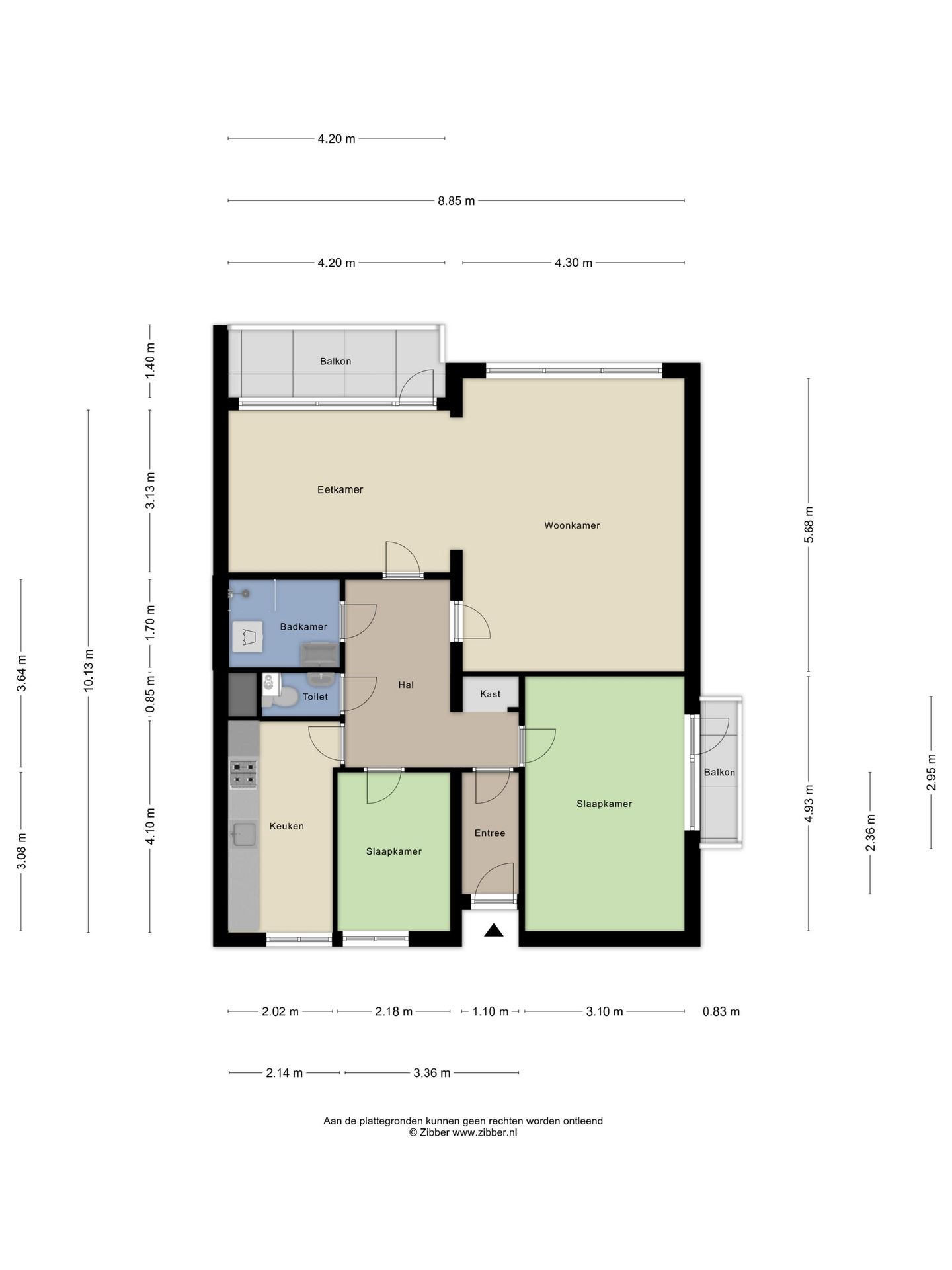 Spacious 3-room apartment with two balconies in Het Lage Land — 38