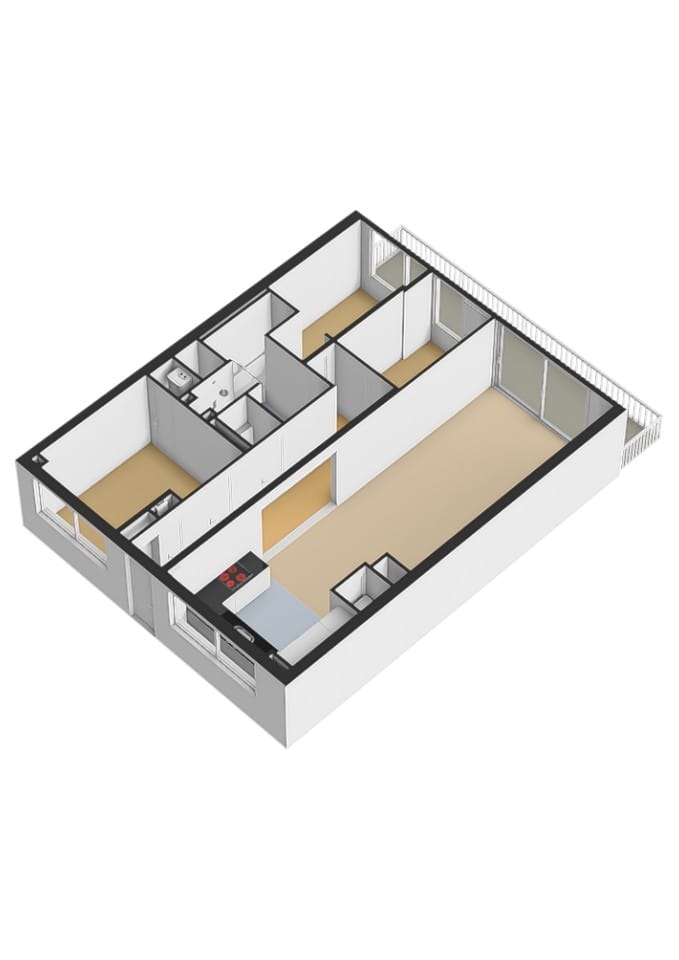 Move-in Ready 4-Room Corner Apartment on the Top Floor with Sunny Balcony — 27
