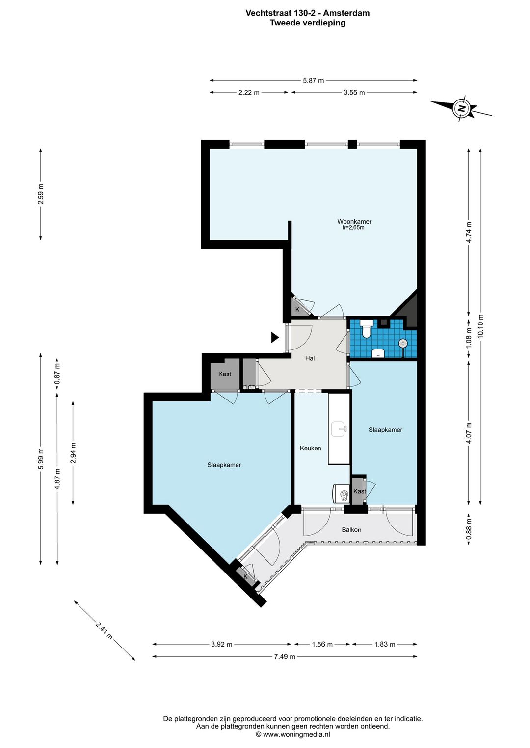 Well-maintained 3-room apartment with west-facing balcony and attic room in Amsterdam Rivierenbuurt — 23