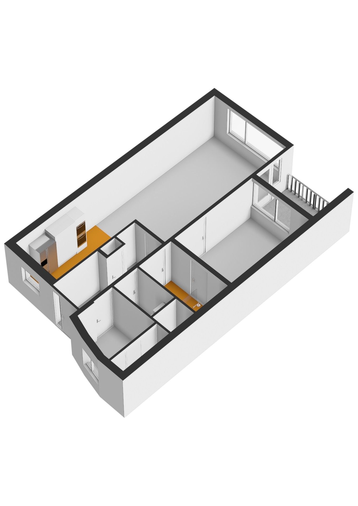 Modern 3-Room Apartment with South-Facing Balcony near City Center — 53