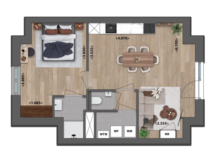 Foto 5 van Tweekamerappartement (Bouwnr. 23)