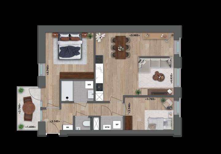 Foto 5 van Driekamerappartement (Bouwnr. 14)