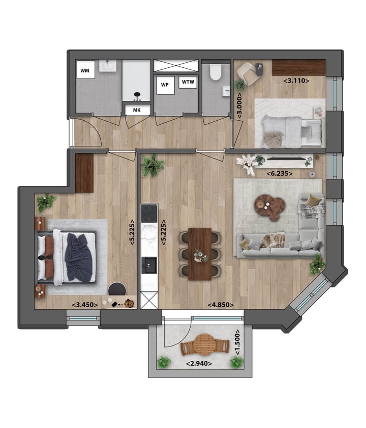 Foto 5 van Driekamerappartement (Bouwnr. 19)