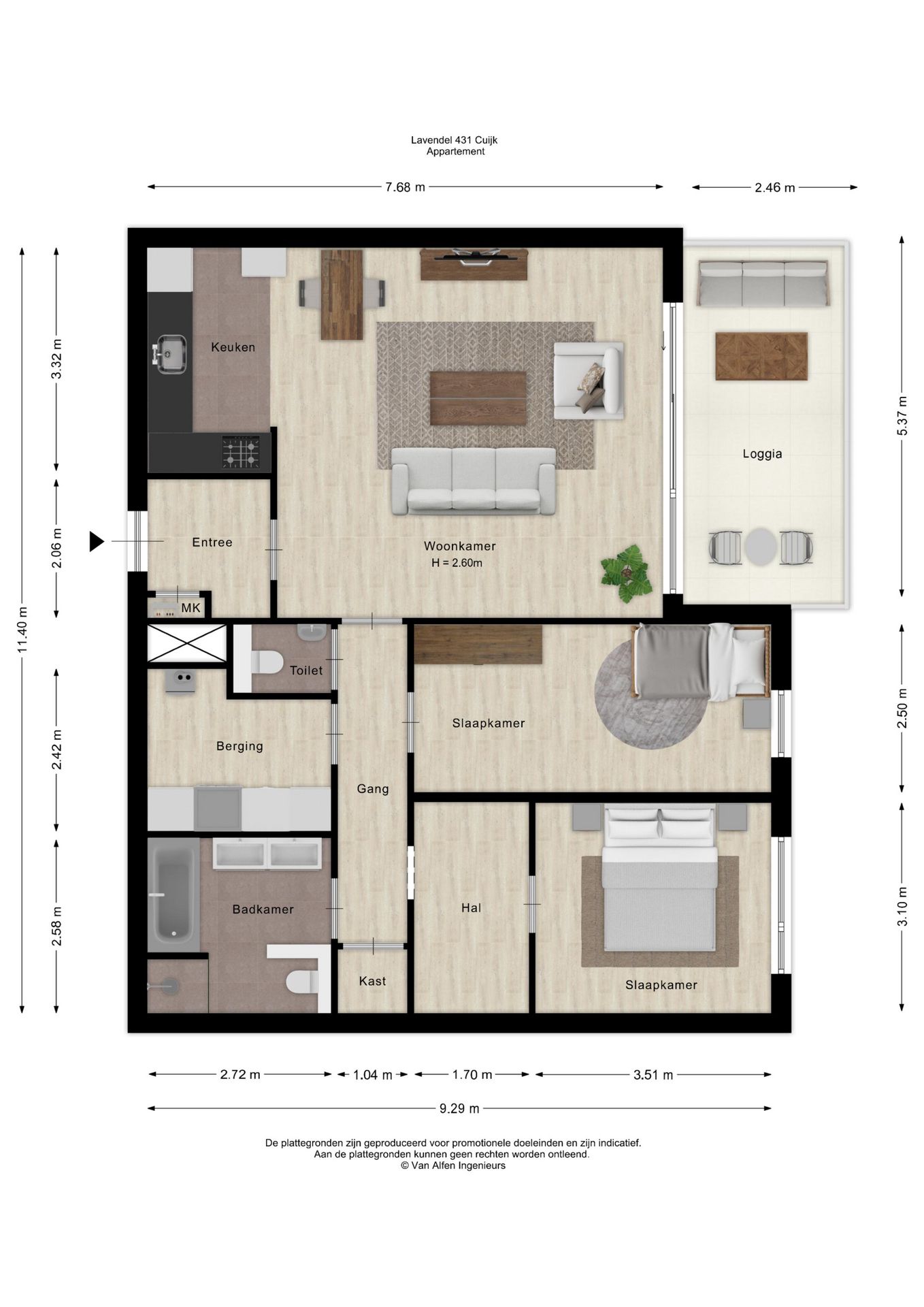 Comfortable 4th-floor apartment with balcony, parking, and scenic views in Cuijk — 38