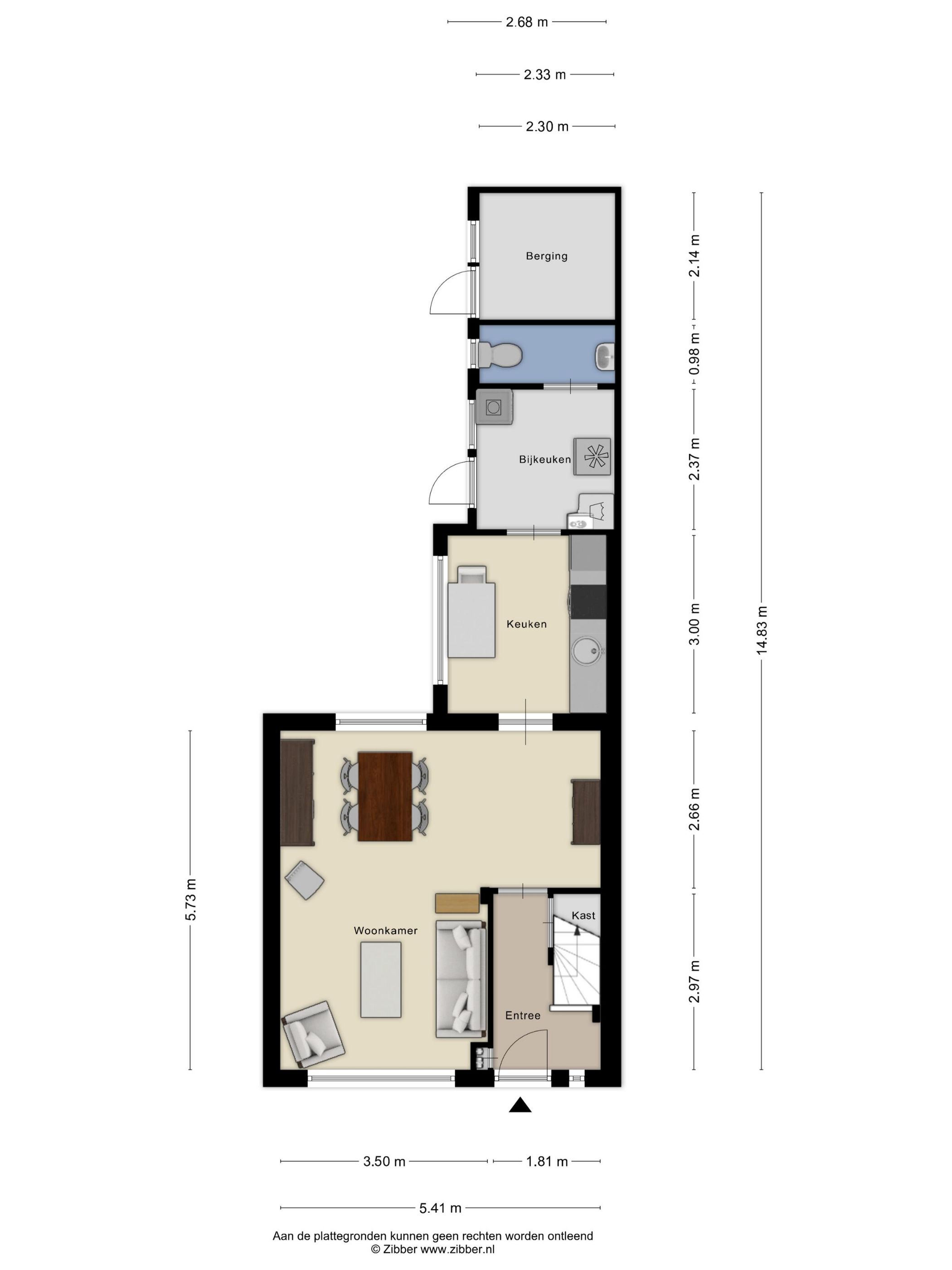 Affordable terraced house with 3 bedrooms and potential in Sint Philipsland — 53