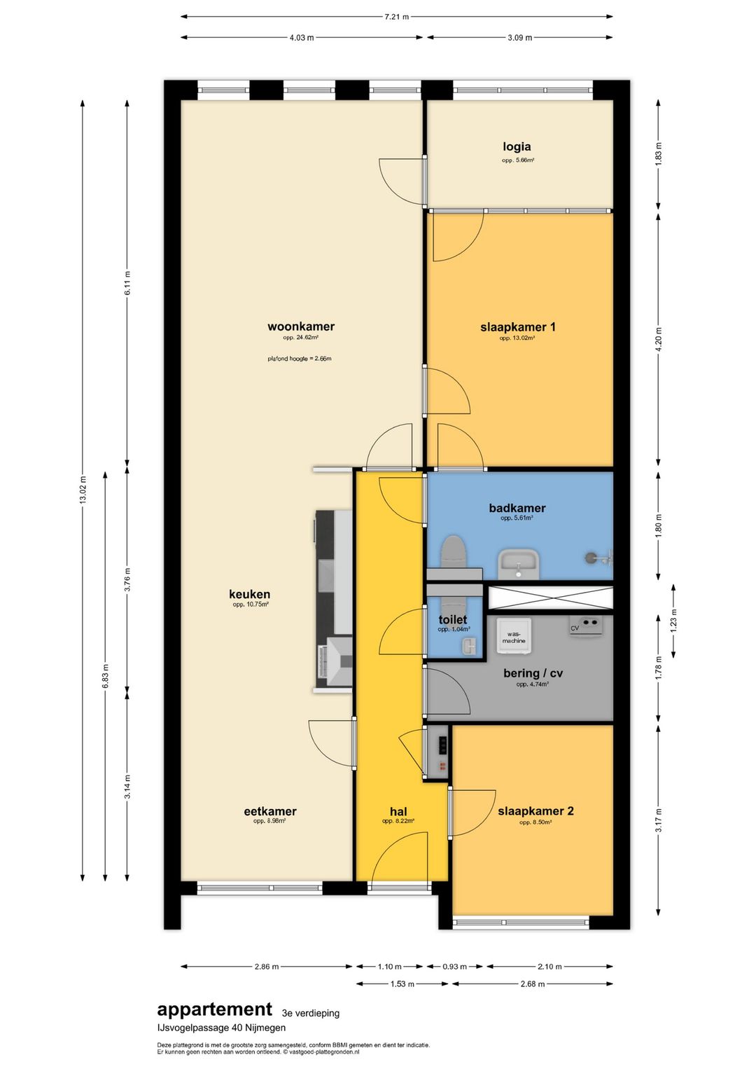 Modern 3-room apartment with loggia and private parking — 18