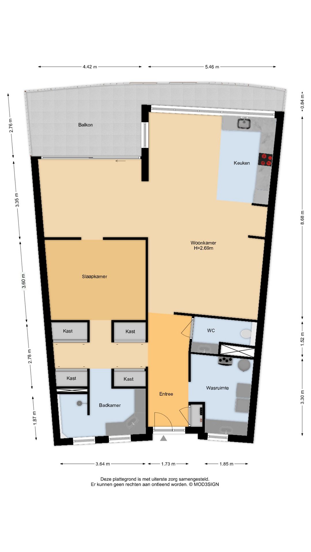 Spacious 2-Room Apartment with Parking in Sustainable Aquararius Complex — 56