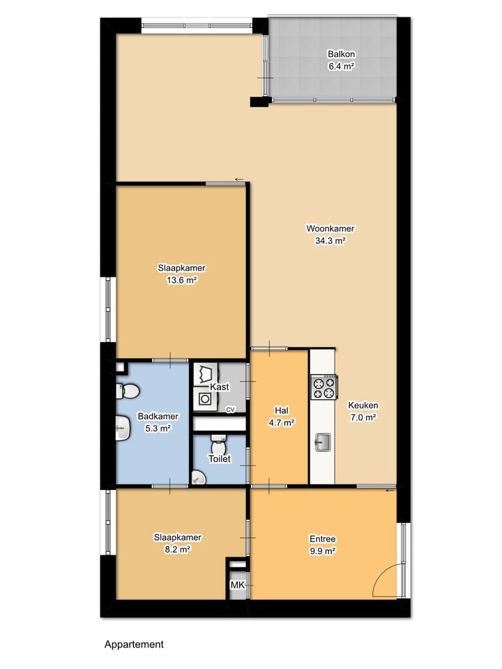 Image of Type A Apartment with shared street entrance