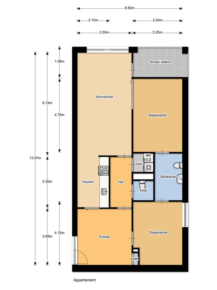 Image of Type B Apartment with shared street entrance