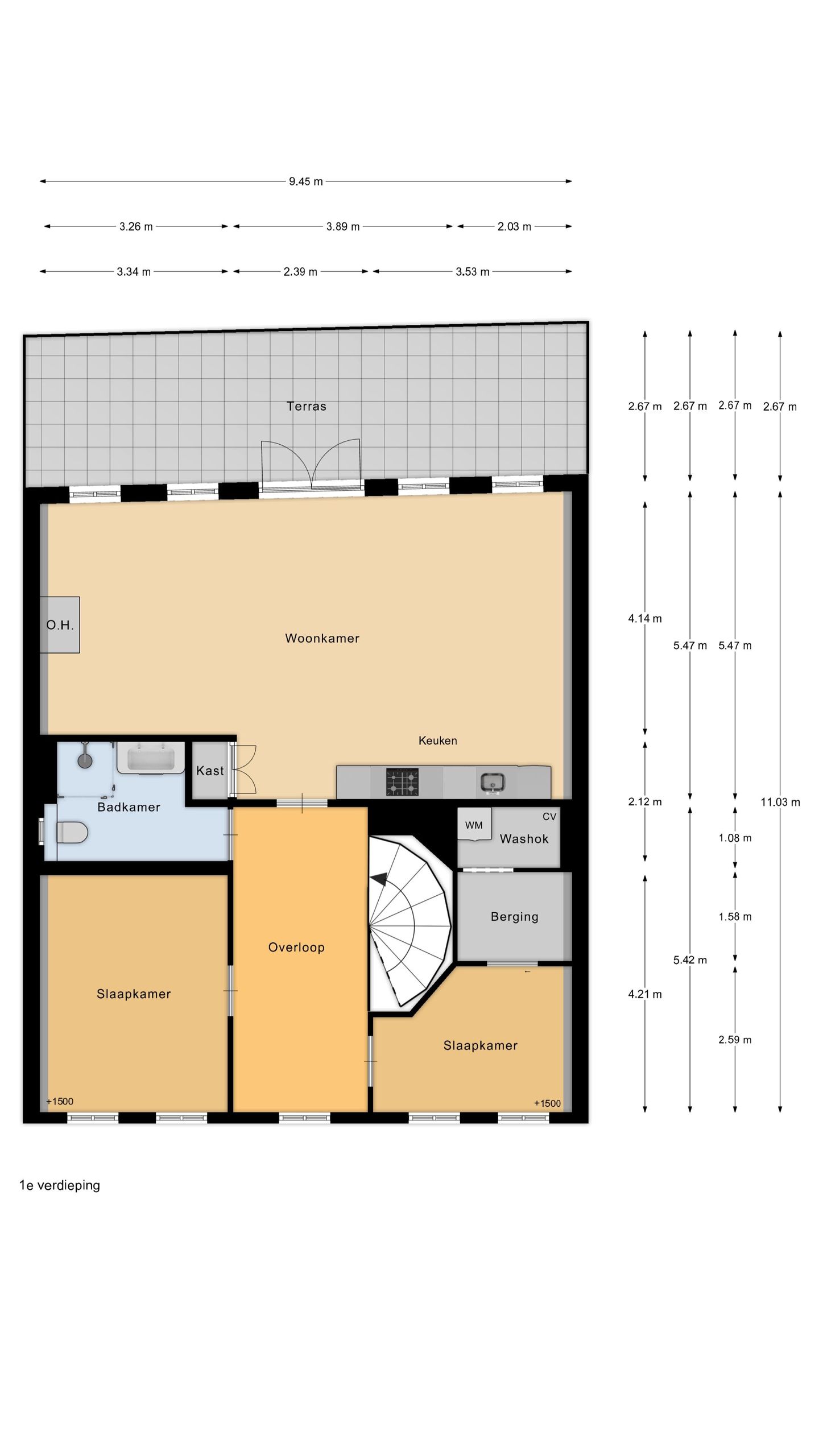 Spacious apartment with panoramic views over the Zaanse Schans — 48