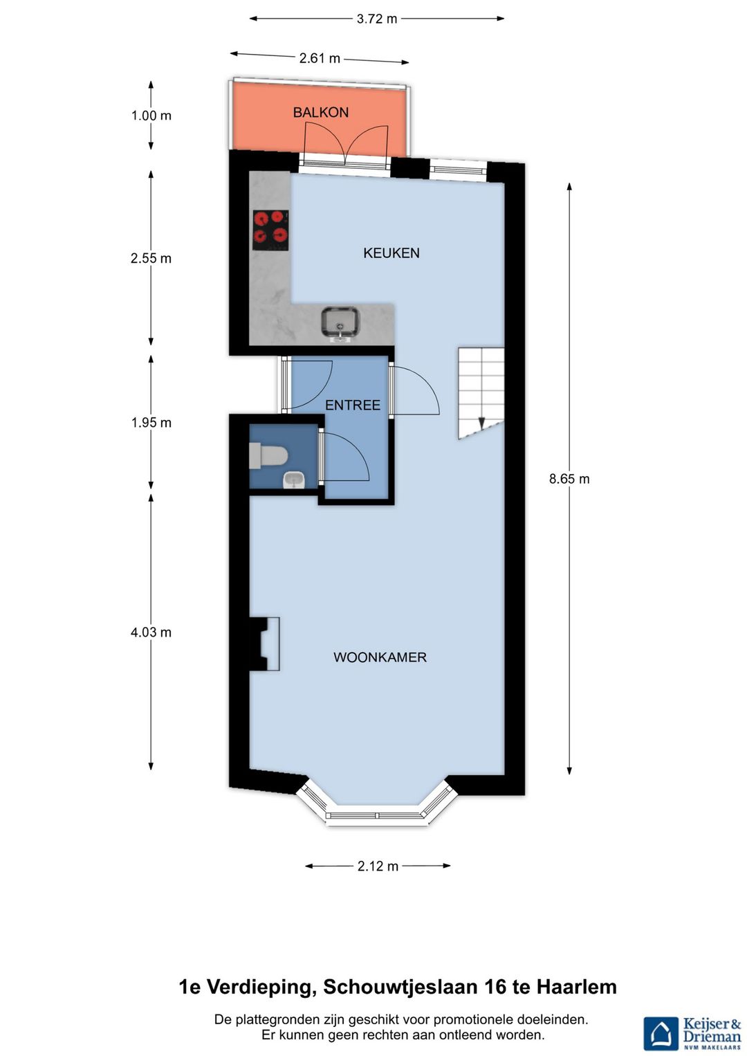 Charming upstairs apartment with 2 bedrooms and south-facing balcony in Haarlem — 34