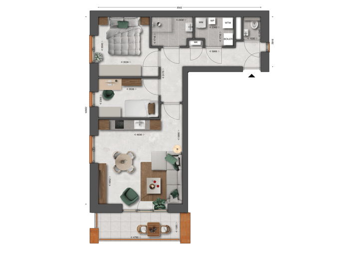 Foto 5 van Appartement type A3 (Bouwnr. 56)