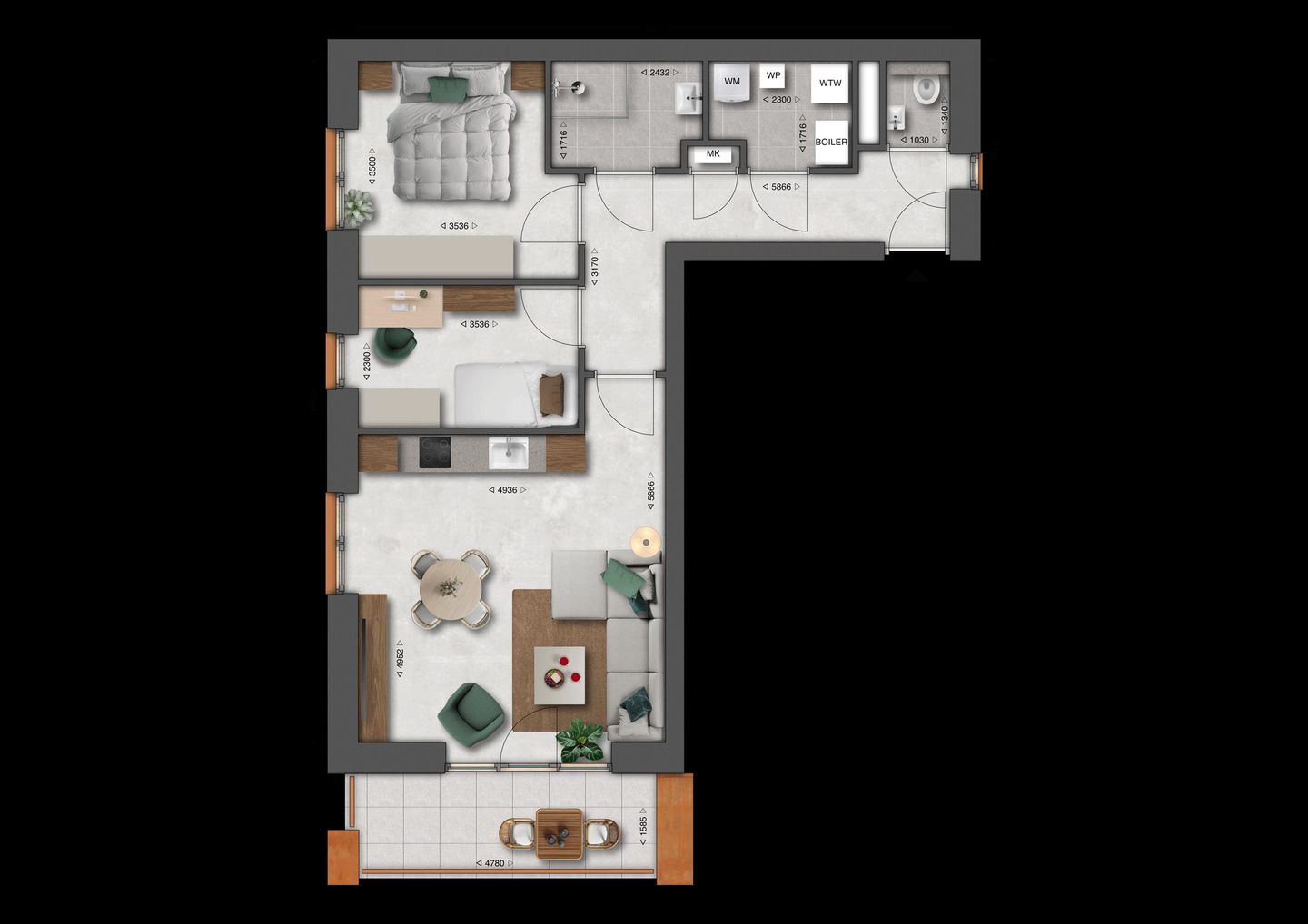 Foto 5 van Appartement type A3 (Bouwnr. 61)