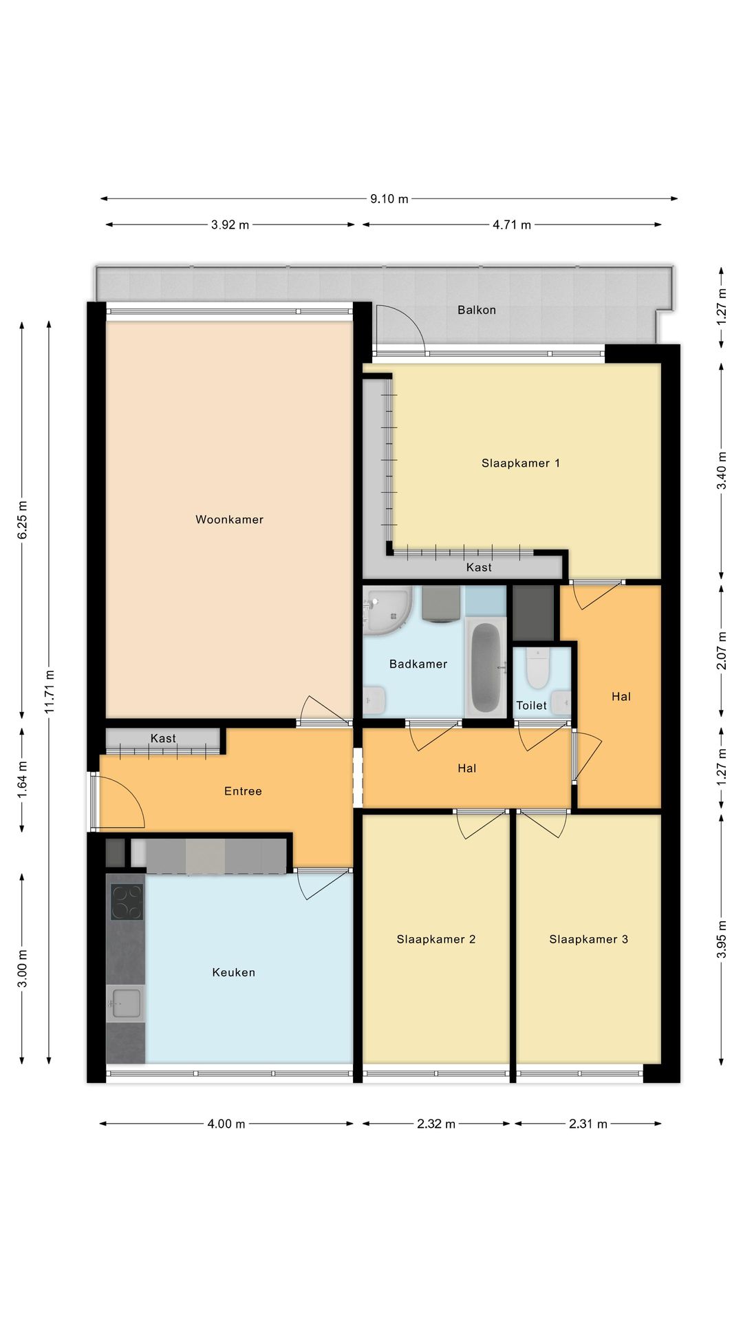 Spacious four room apartment with west facing balcony and storage in Haarlem — 42