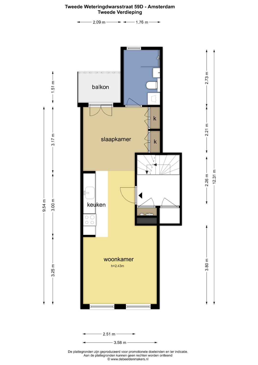 Foto 15 van Tweede Weteringdwarsstraat 59-D