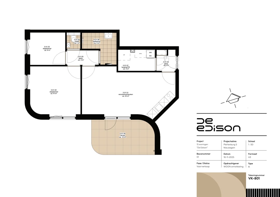 Foto 7 van Type A | 3-kamer appartement (Bouwnr. 1)