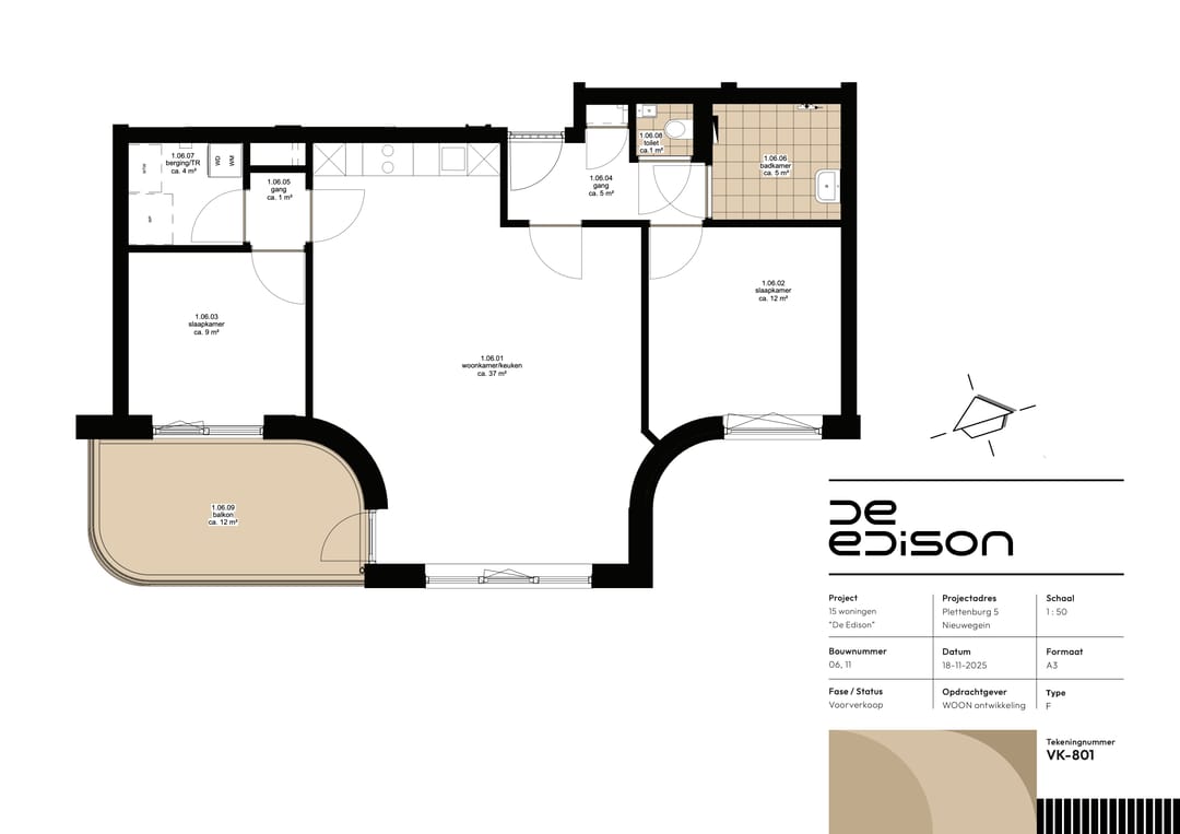 Foto 7 van Type F | 3-kamer appartement (Bouwnr. 6)