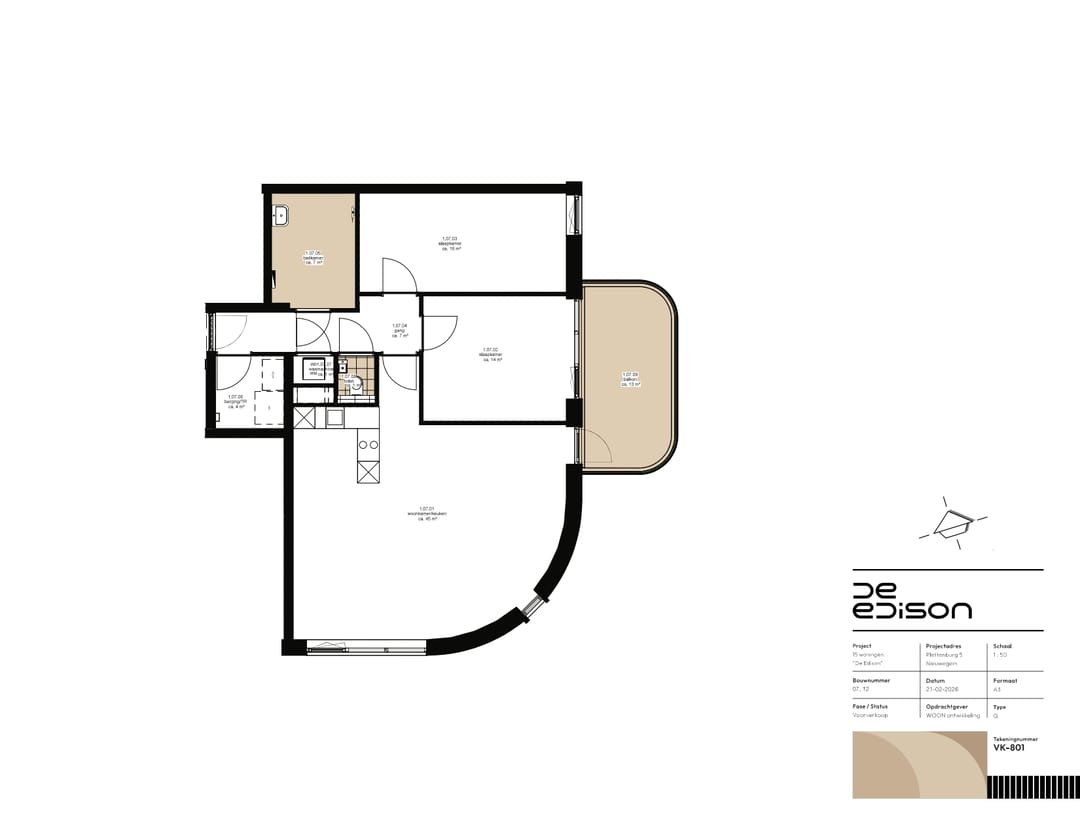 Foto 7 van Type G | 3-kamer appartement (Bouwnr. 7)