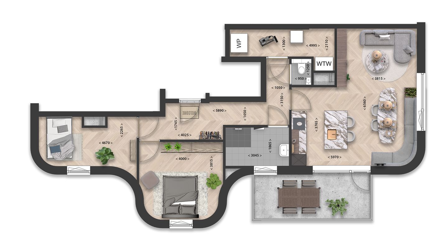 Foto 5 van Type J | 3-kamer appartement (Bouwnr. 15)