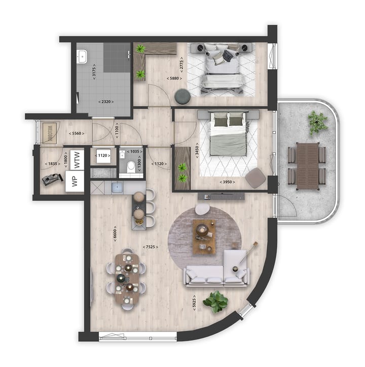 Foto 5 van Type G | 3-kamer appartement (Bouwnr. 12)