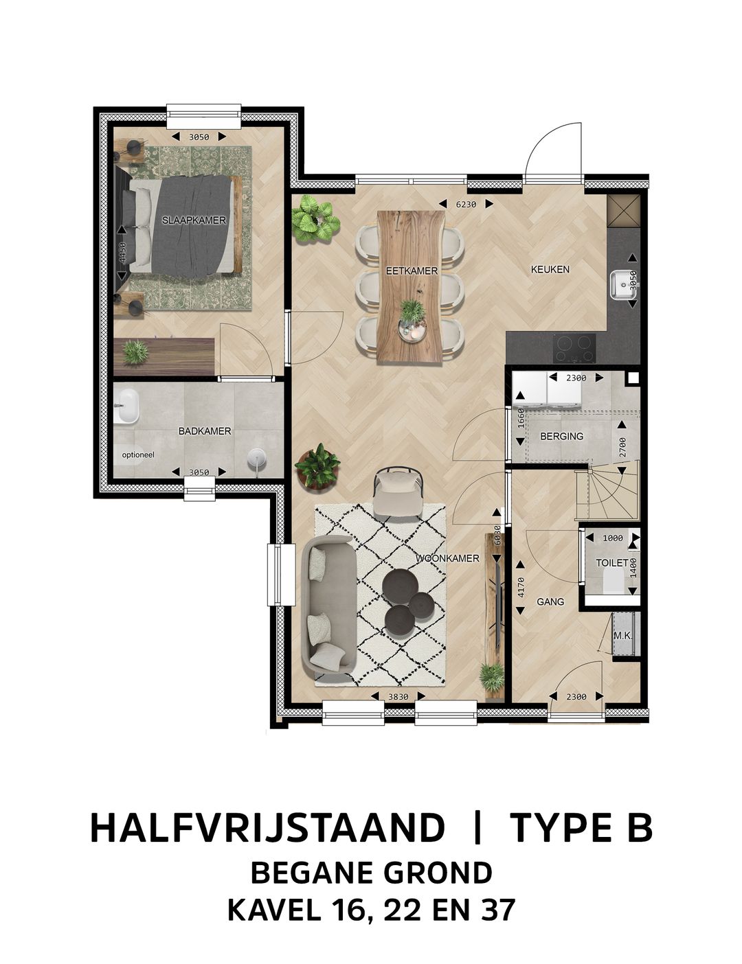 Foto 7 van Halfvrijstaande woning Type B (Bouwnr. 16)