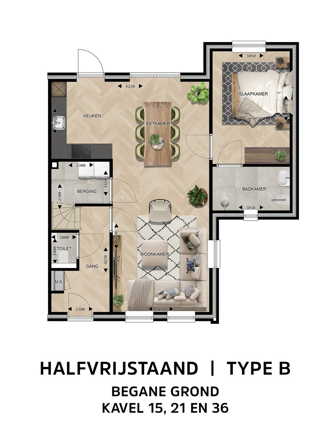 Foto 7 van Halfvrijstaande woning Type B (Bouwnr. 21)